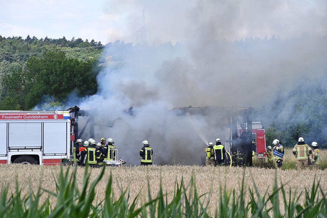 Scheunenbrand bei Memmelsdorf im Landkreis Bamberg