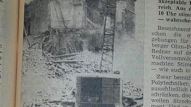 Der Tageblatt-Bericht vom 23. April 1969 über den Abriss. Repro: Ulrike Nauer