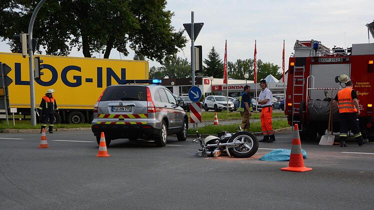 Schwerer Motorradunfall bei Wirsberg Foto: Dagmar Besand