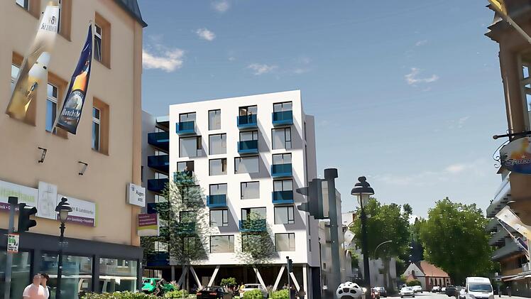Das wird die neue Pestalozzistraße: Der historische Backsteinbau der Mälzerei Müller (vorher Petzbräu) verschwindet, dafür kommt ein Komplex mit 157 Wohnungen. Hier sieht man nur einen kleinen Teil des Megaprojekts, das sich bis zur Karl-Jung-Straße erstreckt.  Visualisierung: Drösel-Gruppe