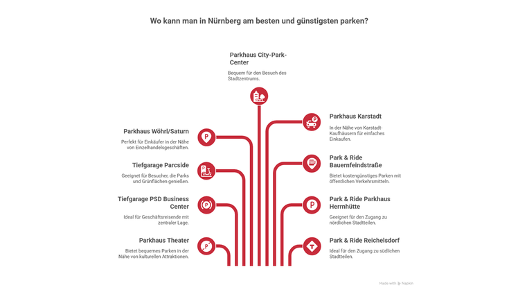 Die kostengünstigsten Parkplätze in Nürnberg