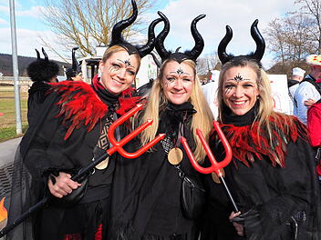 Wildes Faschingstreiben in Steinach an der Saale.