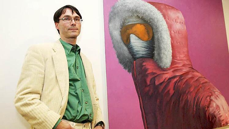 Herhard Rießbeck mit einem seiner Werke. Foto: barbara Herbst