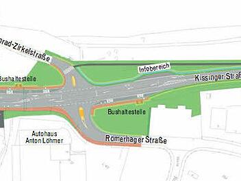 Plan der Kissinger Straße (Ausschnitt), weitere Teile siehe folgende Bilder.