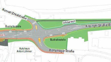 Plan der Kissinger Straße (Ausschnitt), weitere Teile siehe folgende Bilder.