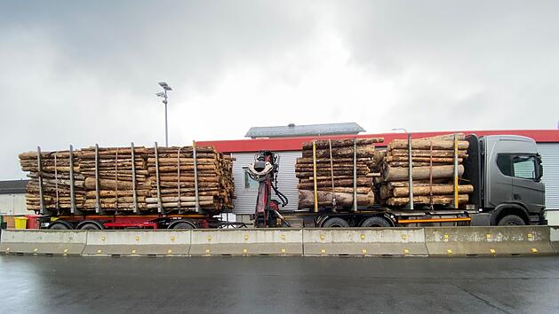 &Uuml;berladener Holztransporter im Kreis Kronach gestoppt