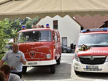 Kommandant Erich Zapf freute sich besonders darüber, dass unter seiner Führung das neue Fahrzeug in Betrieb genommen werden konnte.