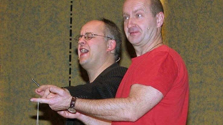 Stefan Klucke (links) und Dirk Pursche, zwei Meister des furiosen Wortspiels. Foto: Thomas Ahnert