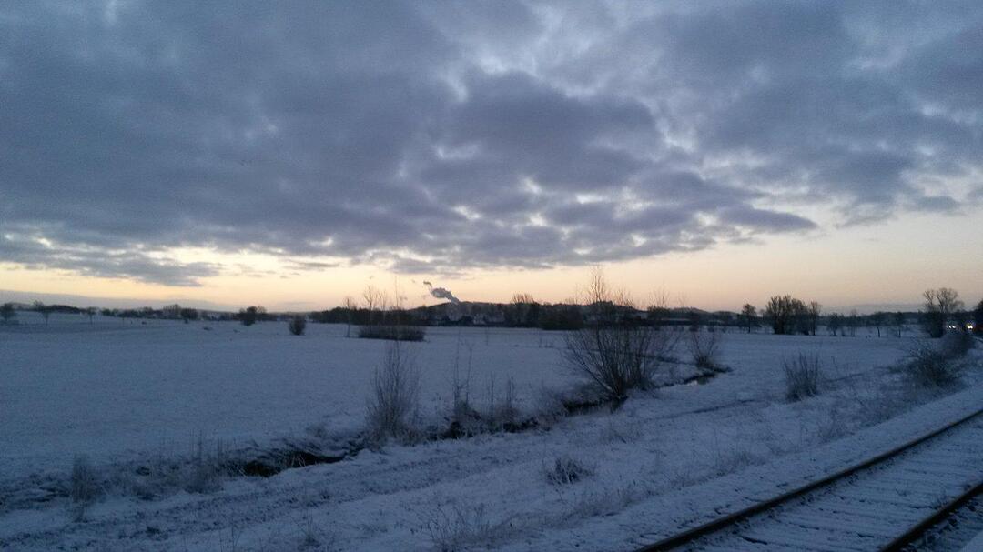 Erster Schnee in Franken