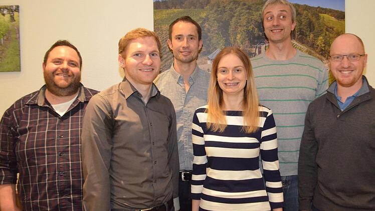 Der gewählte Vorstand des Weinbauvereins Ramsthal :( von links) Marko Röthlein, Lorenz Neder, Alexander Unsleber, Ilona Gößmann-Schmitt , Rainer Keller und Markus Lomb. Foto: Andreas Lomb