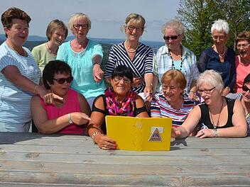 Vor 50 Jahren übernahm Renate Heid (vordere Reihe 2. v.li.) die Frauenriege beim TSV Arnshausen. "Wir waren eine superClique" darin sind sich alle beim Betrachten der alten Fotos einig.  Foto: Peter Rauch