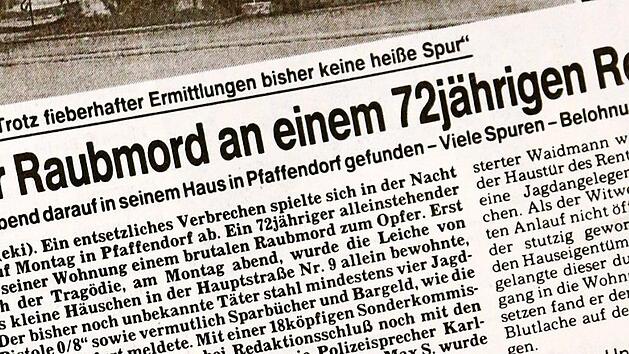 Die Schlagzeile im Fr&auml;nkischen Tag vom 11. Oktober 1989: Details im Zusammenhang mit dem Pfaffendorfer Mord sollten sp&auml;ter noch bundesweit Aufsehen erregen.  Repro: MH