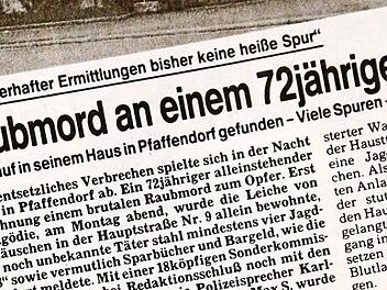 Die Schlagzeile im Fränkischen Tag vom 11. Oktober 1989: Details im Zusammenhang mit dem Pfaffendorfer Mord sollten später noch bundesweit Aufsehen erregen.  Repro: MH