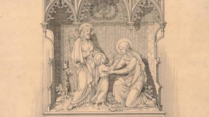 Der Seitenaltar wurde von Domvikar Georg Dengler entworfen und zeigt ein Bildnis der Heiligen Familie. Repro: Sonny Adam