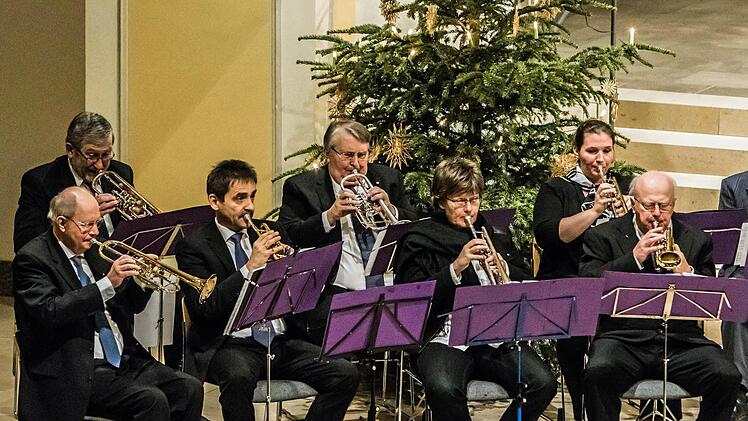 Der Posaunenchor St. Moriz spielte unter Leitung von Peter Stenglein Bläsermusik aus alter und neuer Zeit. Foto: Jochen Berger