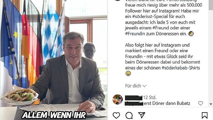 Söder verteilt Döner