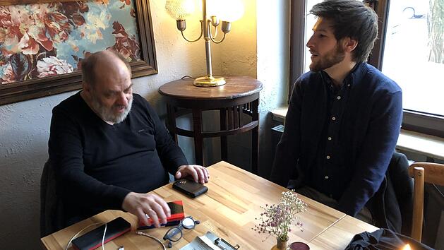 Damian Scholl (rechts) und Thomas Ahnert beim Interview.  Foto: Gerhild Ahnert