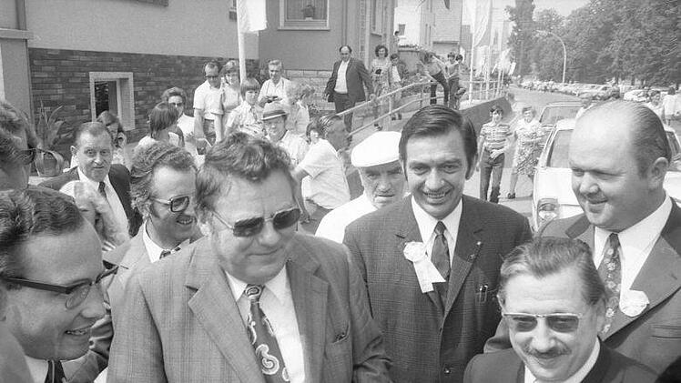Franz Josef Strauß  war 1973 in Thundorf, ein  Highlight in der 50-jährigen Geschichte des Ortsverbandes. Foto: Archiv Philipp Bauernschubert