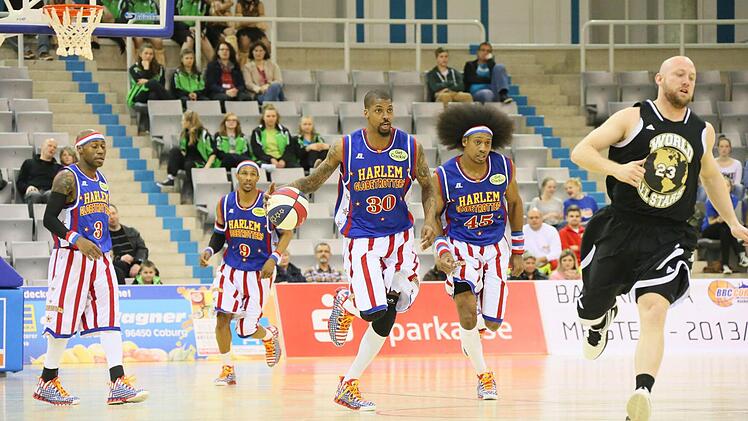 Am Dienstag waren die Harlem Globetrotters zu Gast in Coburg. Foto: Matthias Hoch