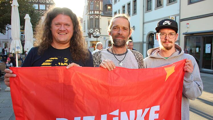 Frank Hertel (von links), Christian Hänsch und Maximilian Gerber wollen mindestens einen Linken in den Stadtrat bringen. Benedikt Borst