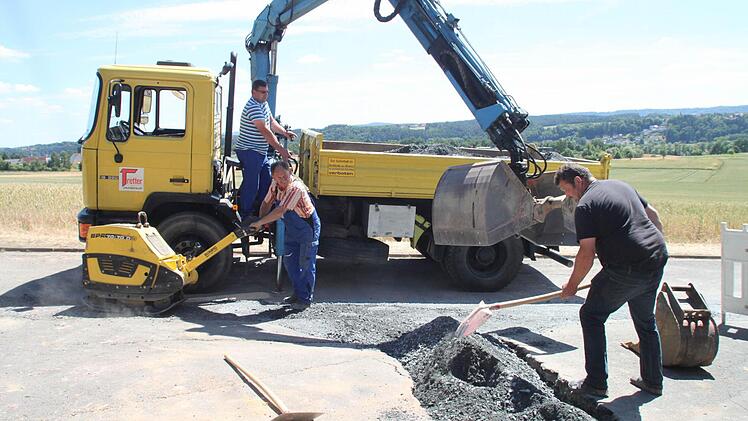 Die Baustelle Röthenstraße in Schwarzach.