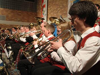 Beim großen Frühjahrskonzert des Musikverein Burghaig wirkten 41 Männer und Frauen mit. Unter ihnen waren viele junge Musiker. Fotos: Sonja Adam