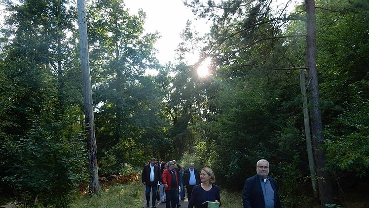 Noch steht der Wald der "Muna" unangetastet, hier bei einer Besichtigung durch den Stadtrat im Sommer 2016.  Foto:  Michael Wehner