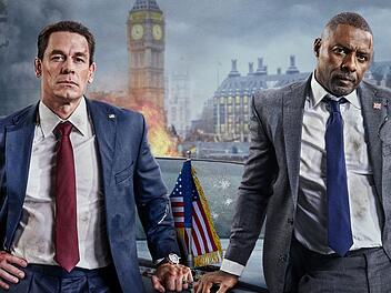 In "Heads of State" m&uuml;ssen der britische Premier (Idris Elba, Mitte) und der US-Pr&auml;sident (John Cena) selbst die H&auml;nde schmutzig machen.