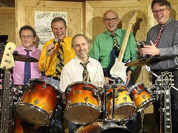 Die Münnerstädter Band "Bodygards" ist wieder bei der Oldie-Night dabei (von links: Hubert Götz, Gerhard Schubert, Steffen Wüst, Hans Beudert und Andreas Halboth).Heike Beudert