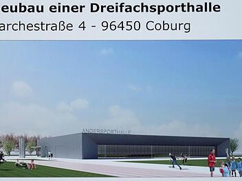 Wird voraussichtlich geringfügig teurer als geplant: die neue Dreifachsporthalle am Coburger Anger.Foto: Jochen Berger