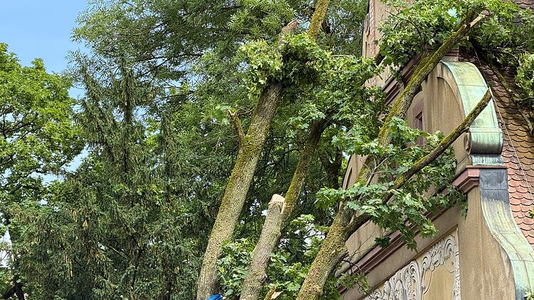 Heftige Gewitterfront trifft Mittelfranken: B&auml;ume st&uuml;rzen auf H&auml;user - Deutscher Wetterdienst warnt vor weiteren Gewittern