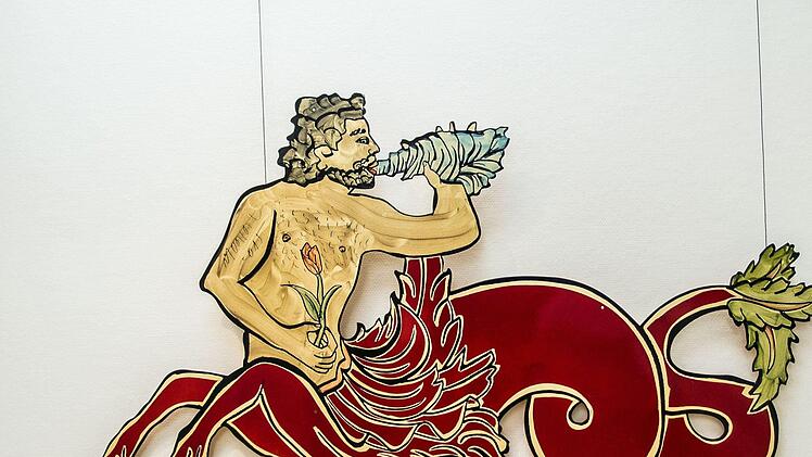 Moritz Götzes "Meergott" ist seit Samstag in einer großen Ausstellung im Kunstverein Coburg zu sehen.Foto: Jochen Berger