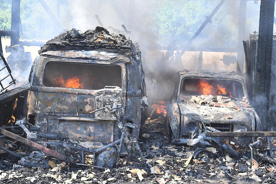 Scheunenbrand bei Memmelsdorf im Landkreis Bamberg