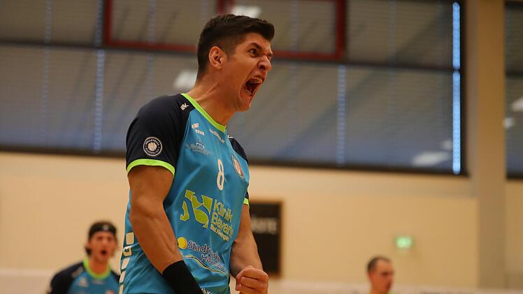 Explosionsgefahr: Milan Pajkic, der "serbische Vulkan" im Trikot der Hammelburg Volleys. Foto: Jens Feistel