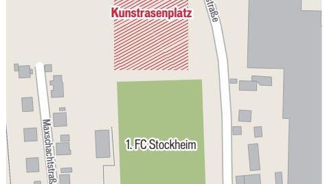 Standort des möglichen Kunstrasenplatzes beim FC Stockheim.