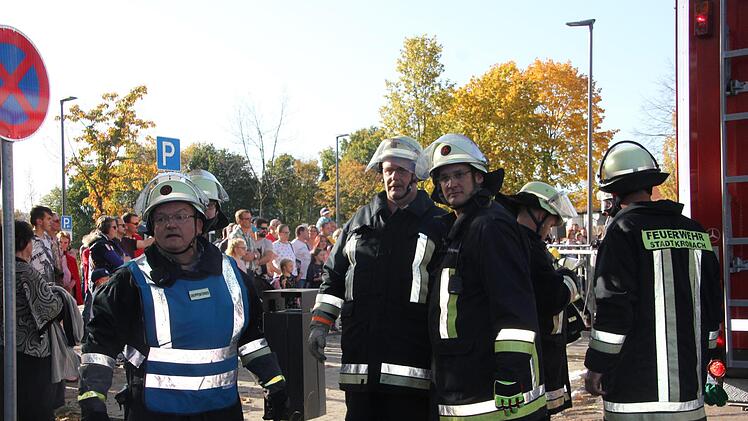 Übungseinsatz am Kronacher Schulzentrum. Foto: Veronika Schadeck
