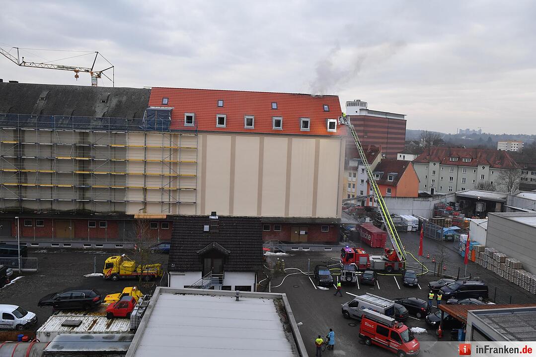 Dachstuhlbrand in der Geisfelder Straße in Bamberg
