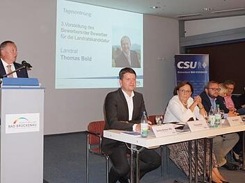 Thomas Bold stellte sich bei der Nominierungsversammlung in Bad Brückenau den Delegierten der CSU-Ortsverbände vor. Der Landrat wurde mit 100 Prozent der Stimmen nominiert. Marion Eckert