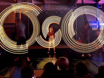 Eine spektakuläre Show wurde bei der Nacht des Sports wieder geboten, hier von Lunart mit Lichtern. Foto: Peter Rauch
