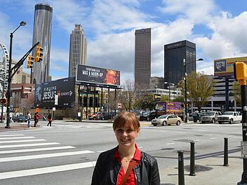 Iris Müller in Downtown Atlanta. Foto: privat