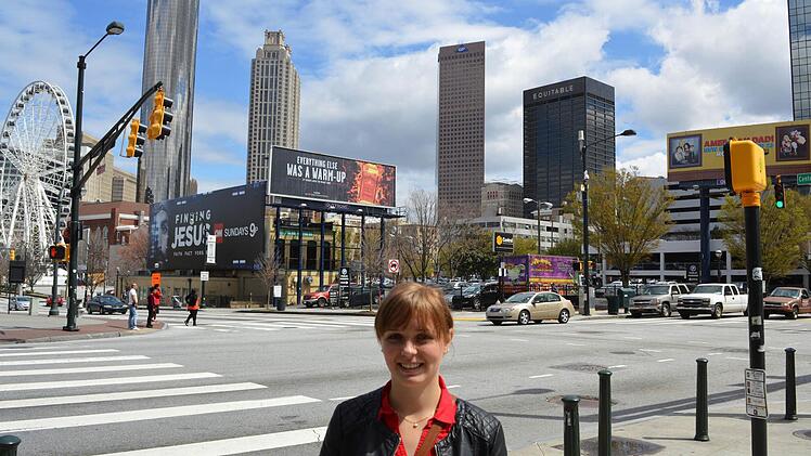 Iris Müller in Downtown Atlanta. Foto: privat