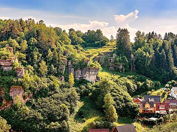 Felsformationen bei Pottenstein im Landkreis Bayreuth, Wandern, Wanderung, Ausflug