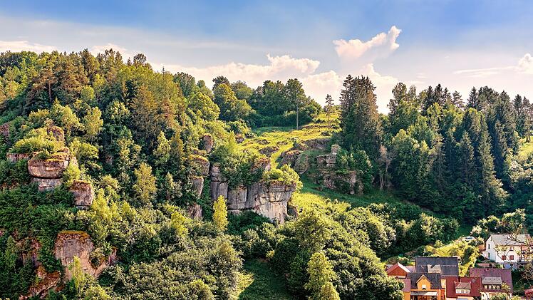 Felsformationen bei Pottenstein im Landkreis Bayreuth, Wandern, Wanderung, Ausflug