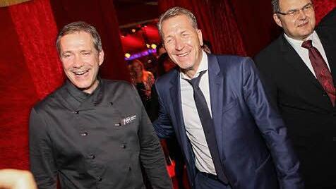 Prominentes Trio: Star-Koch Alexander Herrmann, Torwart-Legende Andreas Köpke und Bundeslandwirtschaftsminister Christian Schmidt.
