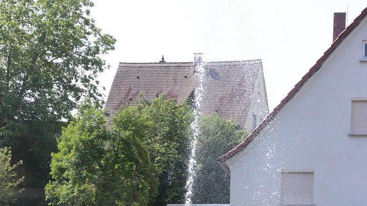 Eine Wasserfont&auml;ne ist der besondere Hingucker im Teich.Jann Weckel