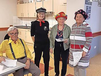 Die Familie (Lydia Seufert, Waltraud Leitschuh, Horst Vonroth) wurde von der Sammlerin (Irmgard Heinrich) in listiger Weise zu &uuml;berh&ouml;hter Spendengabe veranlasst.