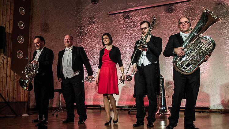 Neujahrskonzert: Das Blechbläserquintett Harmonic gastierte im Rathaussaal Rödental. Foto: Jochen Berger