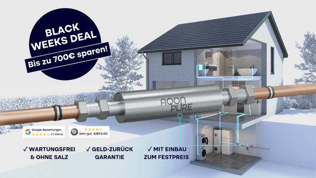 Salzfreie Entkalkung: AQON PURE schützt vor Kalk und bewahrt die Trinkasserqualität