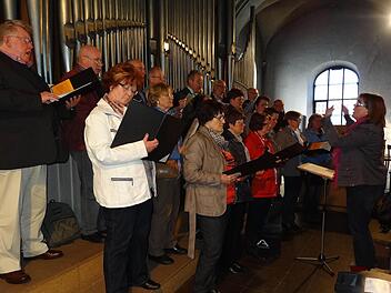 Kirchenchor St. Antonius aus Oberweißenbrunn beim Auftritt im St. Kiliansdom in Würzburg.