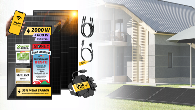 Das XXL-Balkonkraftwerk onPower arbeitet mit kraftvollen 2000 Watt - preislich setzt Solakon damit ein Ausrufezeichen.